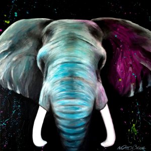 Elephant in Danger - Cyan