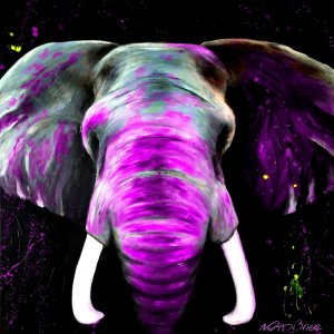 Elephant in Danger - Purple